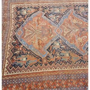 Antique Handwoven Authentic Persian Qashkaie Size 5'x8' Circa 1900s 100% Wool Rug #PQ206