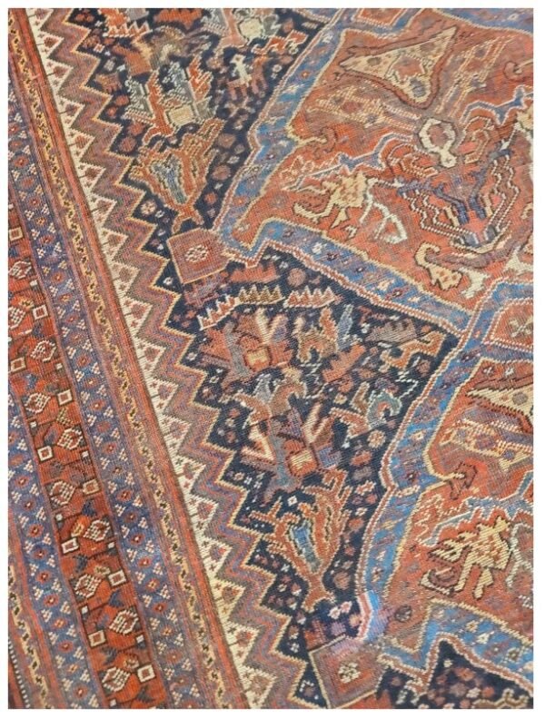 Antique Handwoven Authentic Persian Qashkaie Size 5'x8' Circa 1900s 100% Wool Rug #PQ206