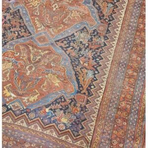 Antique Handwoven Authentic Persian Qashkaie Size 5'x8' Circa 1900s 100% Wool Rug #PQ206