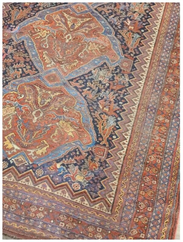 Antique Handwoven Authentic Persian Qashkaie Size 5'x8' Circa 1900s 100% Wool Rug #PQ206