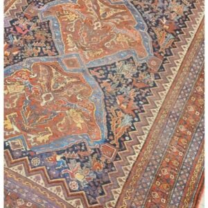 Antique Handwoven Authentic Persian Qashkaie Size 5'x8' Circa 1900s 100% Wool Rug #PQ206