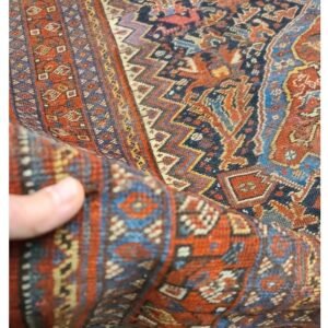 Antique Handwoven Authentic Persian Qashkaie Size 5'x8' Circa 1900s 100% Wool Rug #PQ206