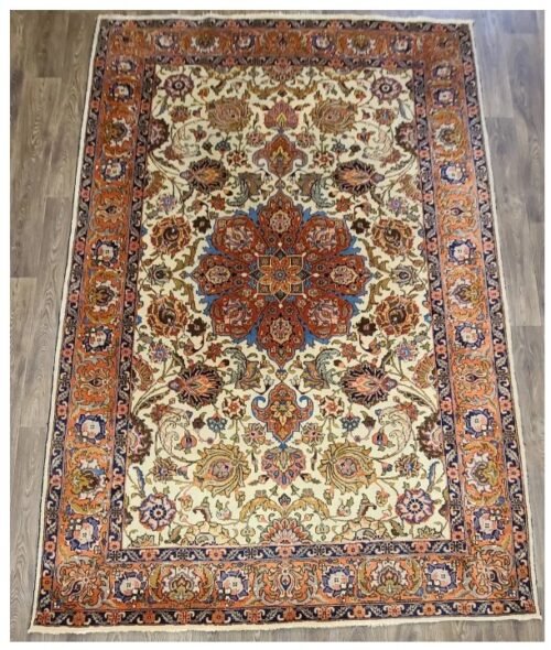 Antique Handwoven Authentic Persian Tabriz Size 7ftx10ft #PT523 circa 1940s