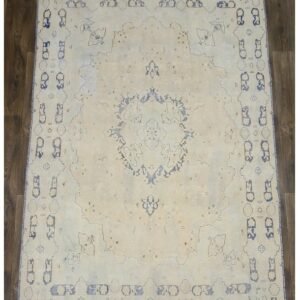 Antique Handwoven Light Colored Persian Kerman Rug Size 6'4"×9'5" #PK559