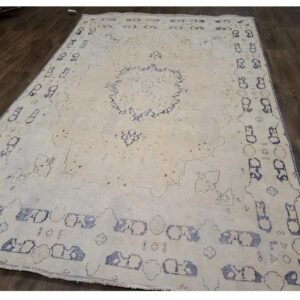 Antique Handwoven Light Colored Persian Kerman Rug Size 6'4"×9'5" #PK559