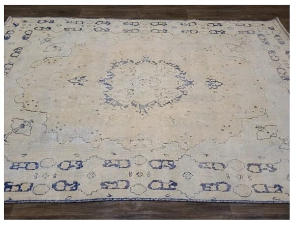 Antique Handwoven Light Colored Persian Kerman Rug Size 6'4"×9'5" #PK559