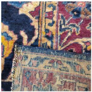 Antique hand knotted Persian blue Saruke mahal size 5'x10' circa 1920s