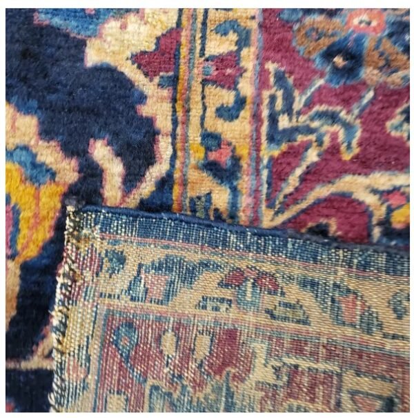 Antique hand knotted Persian blue Saruke mahal size 5'x10' circa 1920s