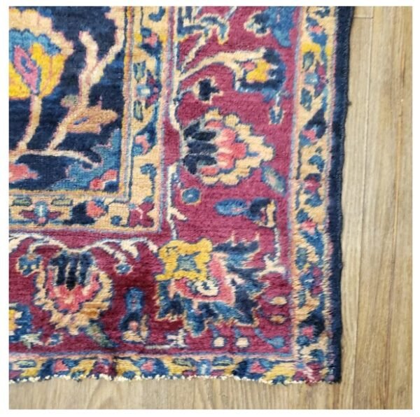 Antique hand knotted Persian blue Saruke mahal size 5'x10' circa 1920s