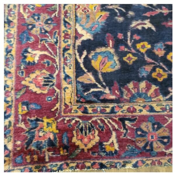 Antique hand knotted Persian blue Saruke mahal size 5'x10' circa 1920s