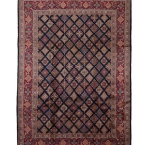 Black Traditional Persian Joshegan Wool Rug - 8'2" x 11'3"