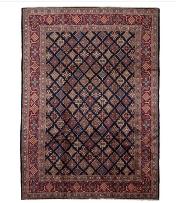 Black Traditional Persian Joshegan Wool Rug - 8'2" x 11'3"