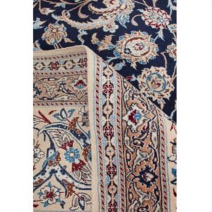 Blue Traditional Persian Nain Wool Silk Blend Rug - 8'8" x 11'10"