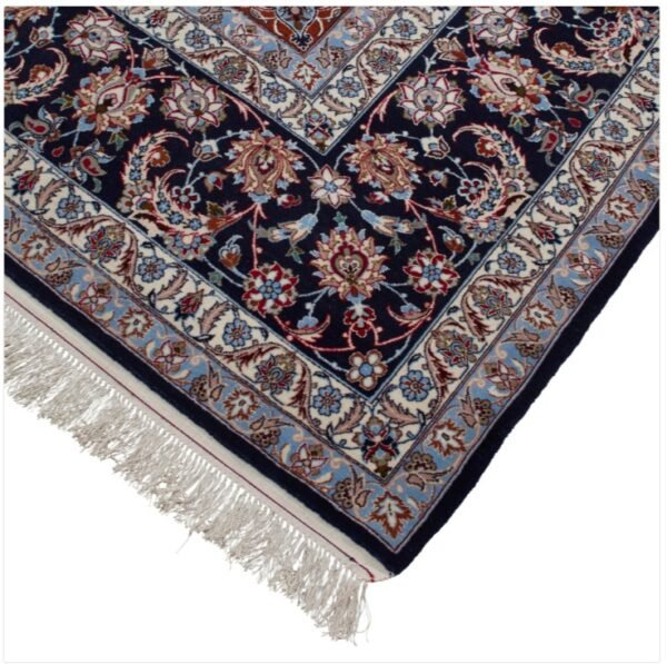 Red Traditional Persian Isfahan Wool Silk Blend Rug - 8'8" x 12'9"