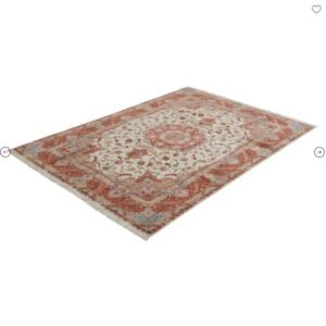Red Traditional Persian Tabriz Wool Silk Blend Rug - 8'3" x 12'