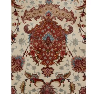 Red Traditional Persian Tabriz Wool Silk Blend Rug - 8'3" x 12'