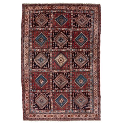 Red Traditional Persian Yalameh Wool Rug - 6'10" x 10'1"