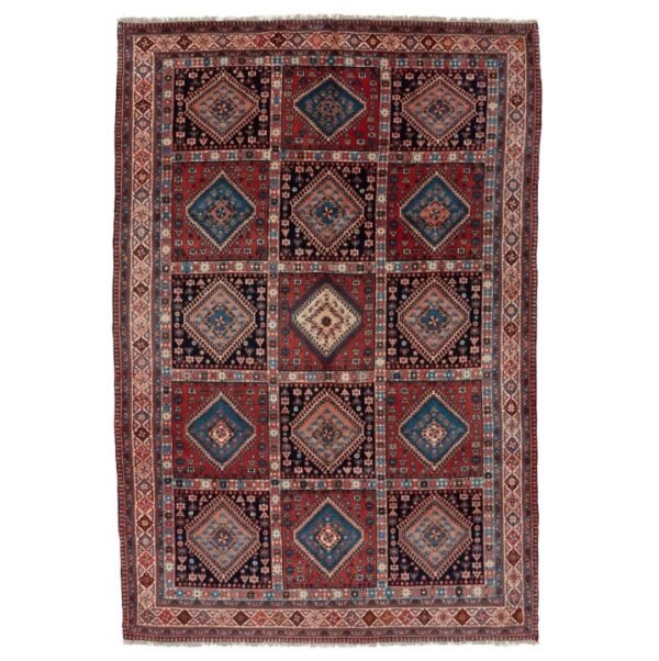 Red Traditional Persian Yalameh Wool Rug - 6'10" x 10'1"