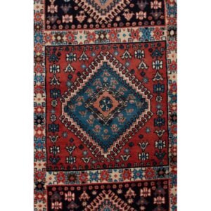 Red Traditional Persian Yalameh Wool Rug - 6'10" x 10'1"